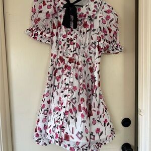 Maeve Kids Dress with Pink Floral and Black Accents
